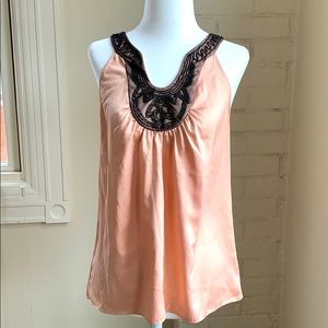 The Limited peach top lace & bead detail